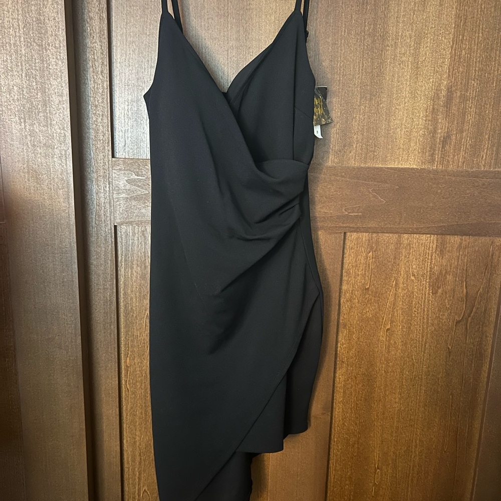 Planet Gold Black Asymmetrical Dress